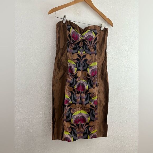 Nicole Miller Sheath Geometric strapless dress size 8 - Picture 1 of 6